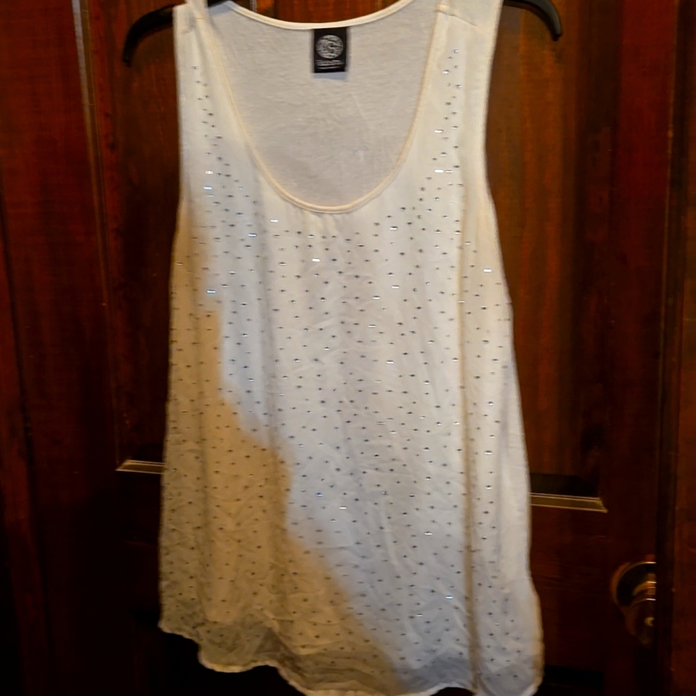 - Bobeau Sparkle Tank w Rhinestone detail